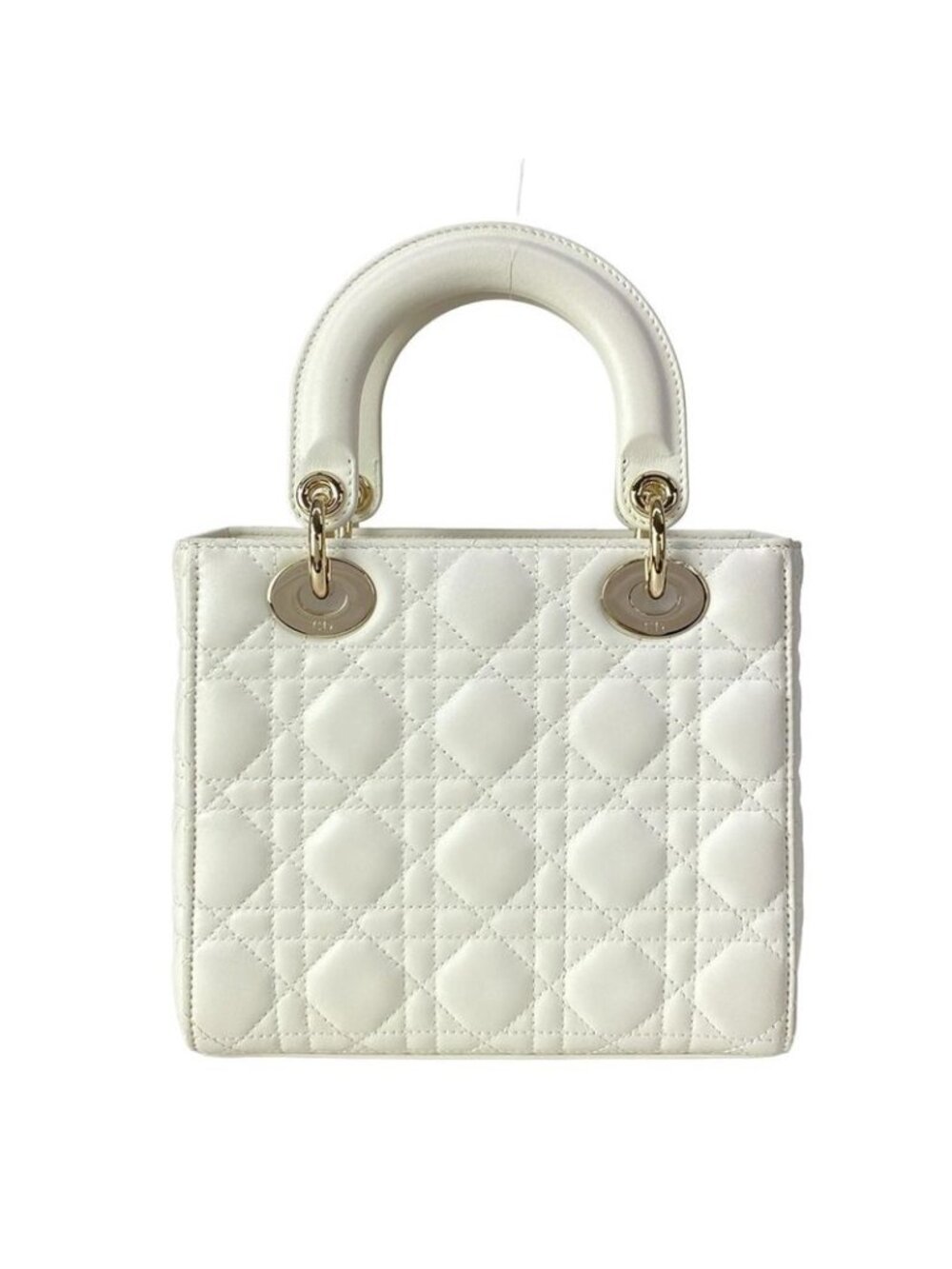 Dior Handbag Lady Small MY Abcdior White Gold Lambskin - Picture 3 of 15